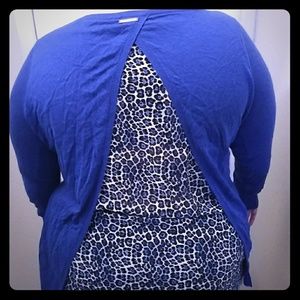 Michael Kors blue animal print sweater
